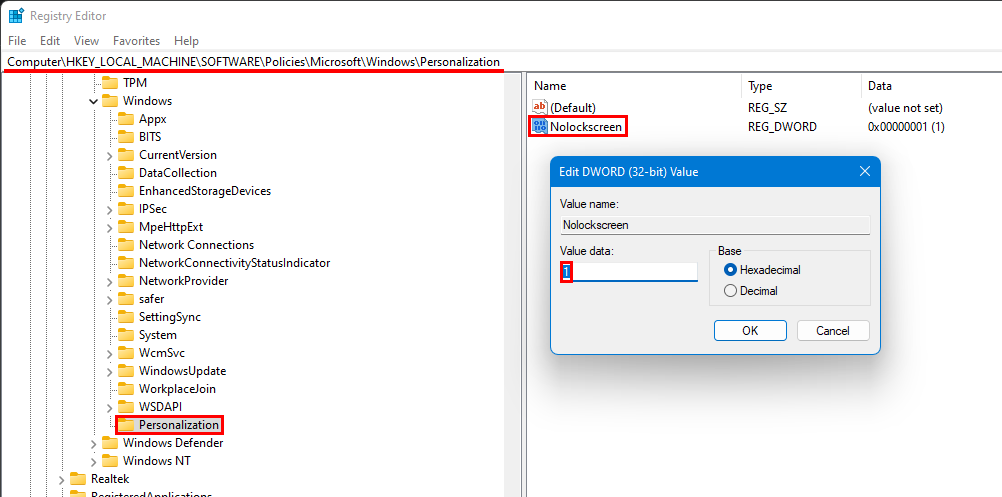 How do you remove the Windows 11 Lock screen