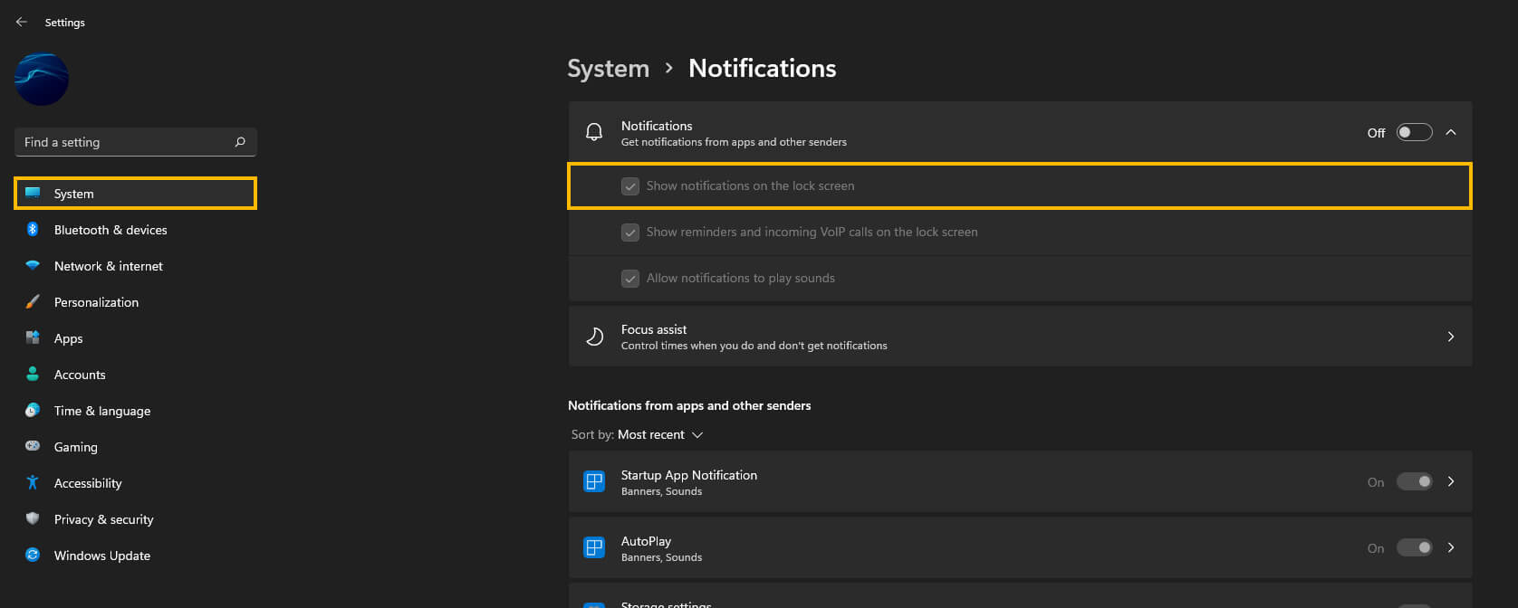 how to disable lock screen notifications on windows 11