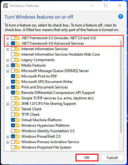 How to fix missing Net Framework on Windows 11