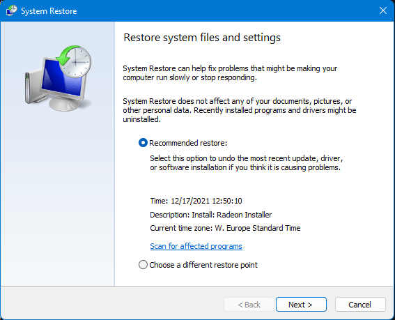 How to create and use system restore points on windows 11