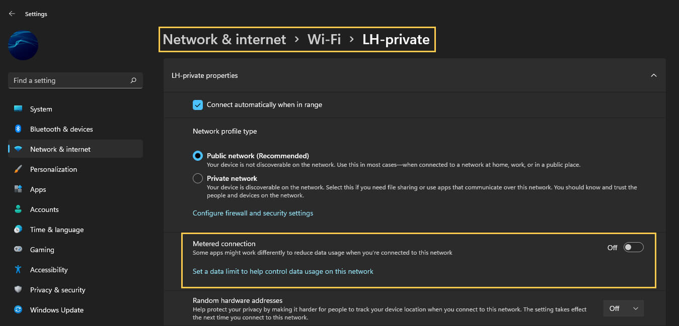 how to set download limits for connections on windows 11