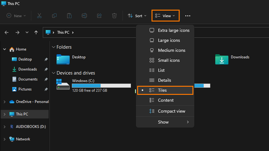 How to fix the disk space bar missing in File Explorer on Windows 11
