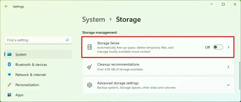clear temp files on windows 11 using storage sense