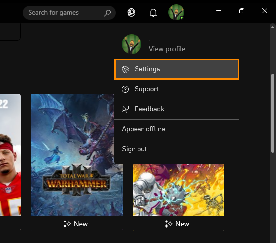 Move already installed games in the Xbox app