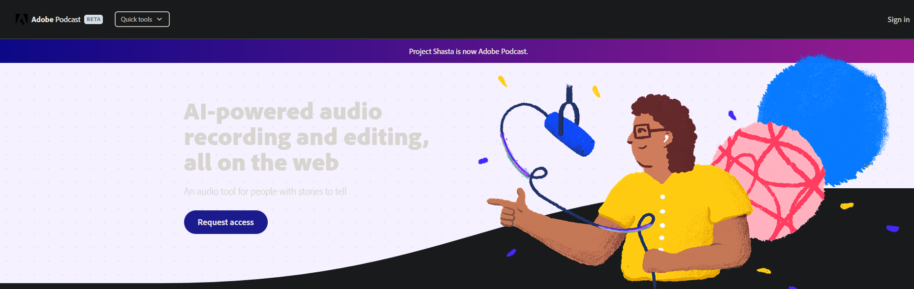 How to get access to adobe podcast