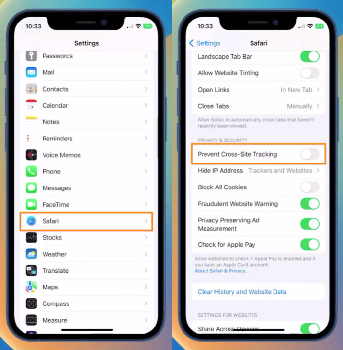 How to enable Cross-Site Tracking Protection on iPhone