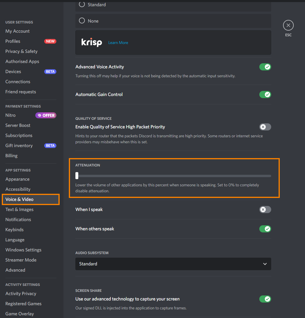 How to stop Discord from automatically lowering app volume on Windows
