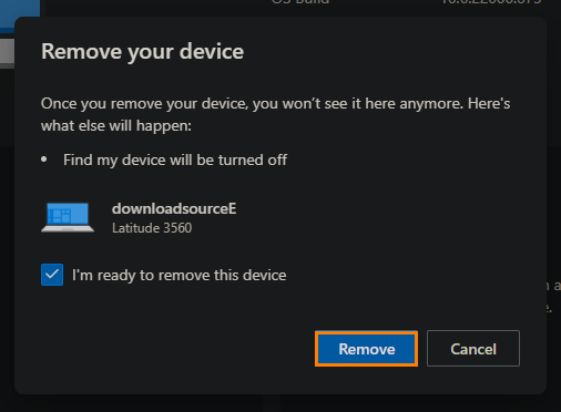 remove device from microsoft account
