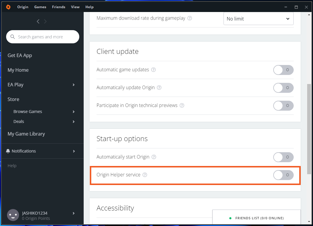 solution for origin using 100% CPU