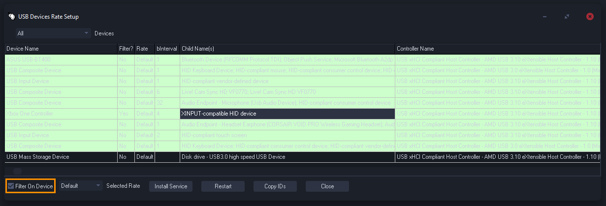 overclock xbox controller from 5ms to 1ms