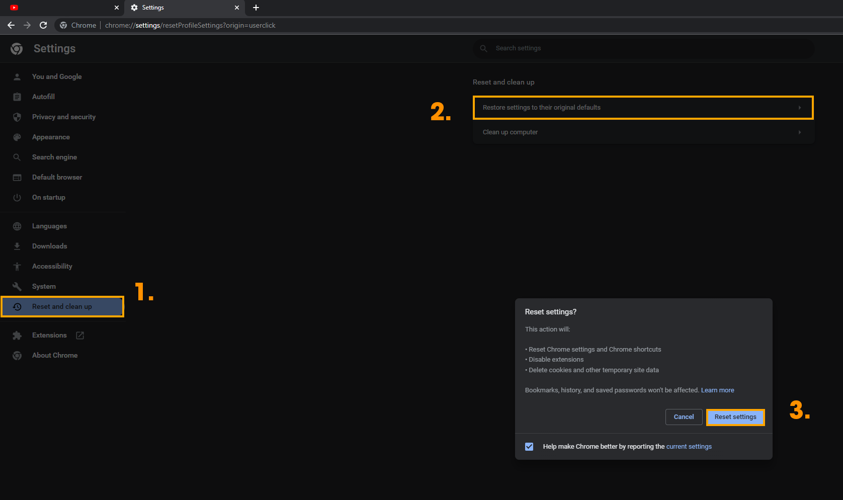 Fix Error code Out of Memory in Chrome, Edge, Brave
