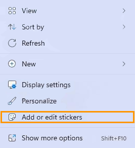 Put stickers on the desktop on WIndows 11