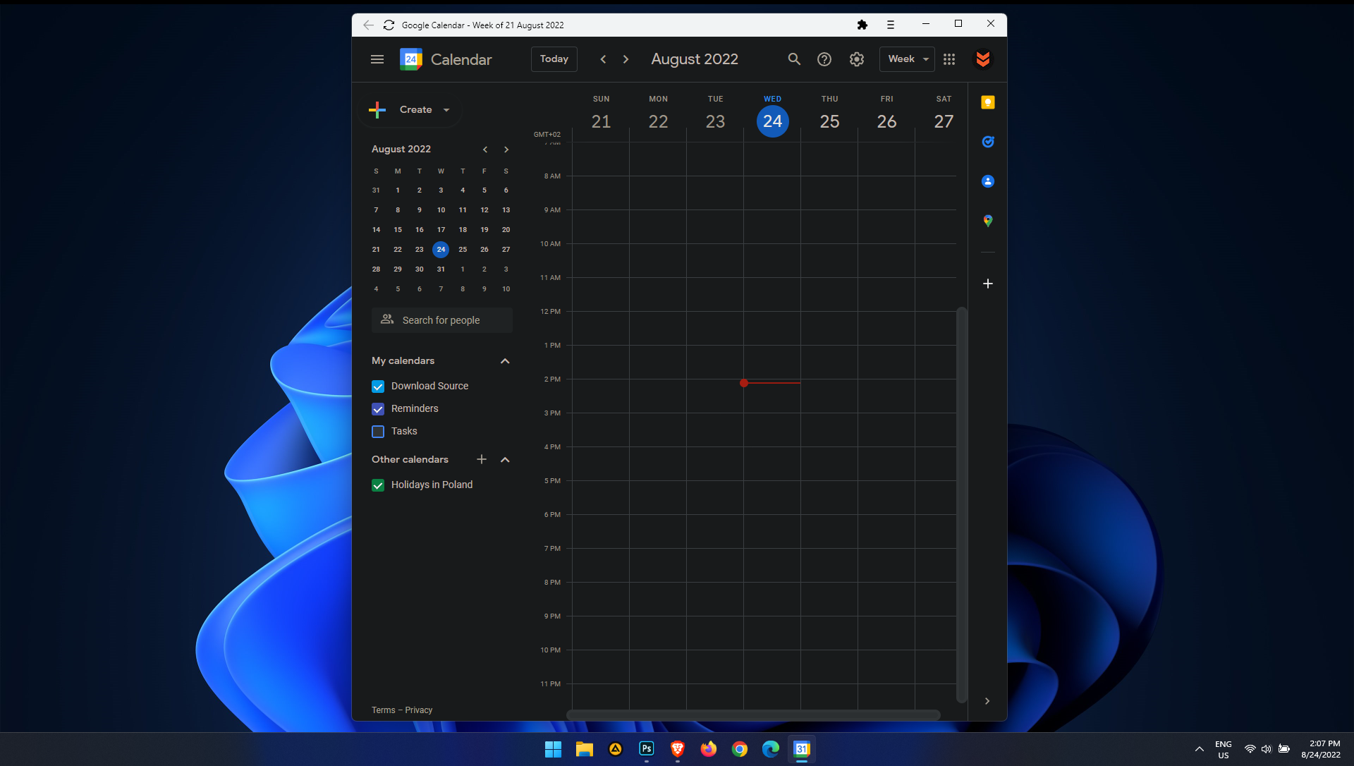 How to use Google Calendar in the taskbar on Windows 11