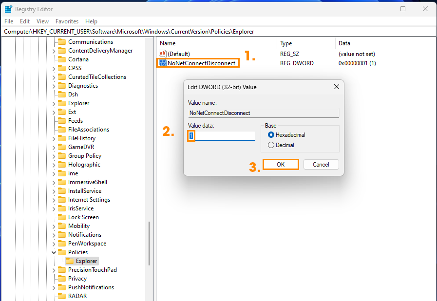 Remove Map Network Drive from the Context Menu item on Windows