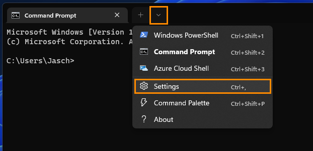 How to make Terminal on Windows 11 open Command Prompt by default