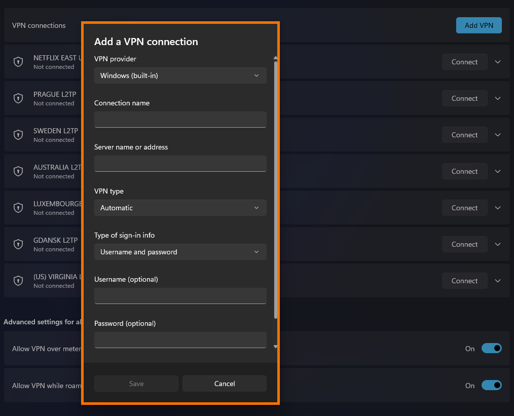 How to setup configure a VPN on Windows