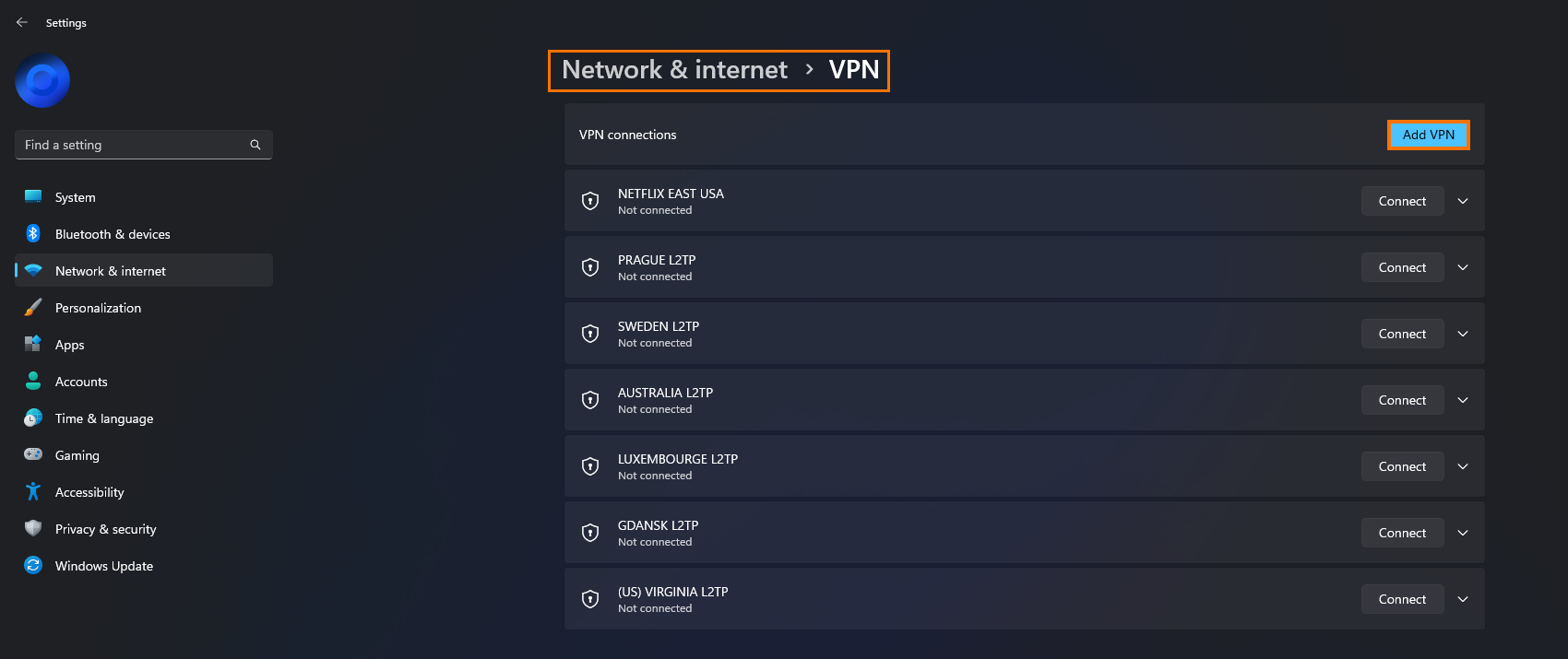 How to setup configure a VPN on Windows 11