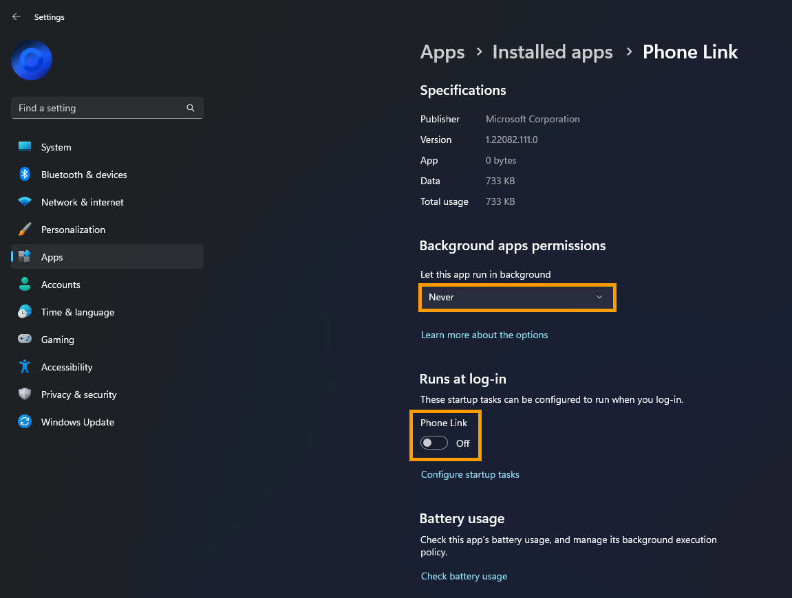 How to stop YourPhone on Windows from randomly opening