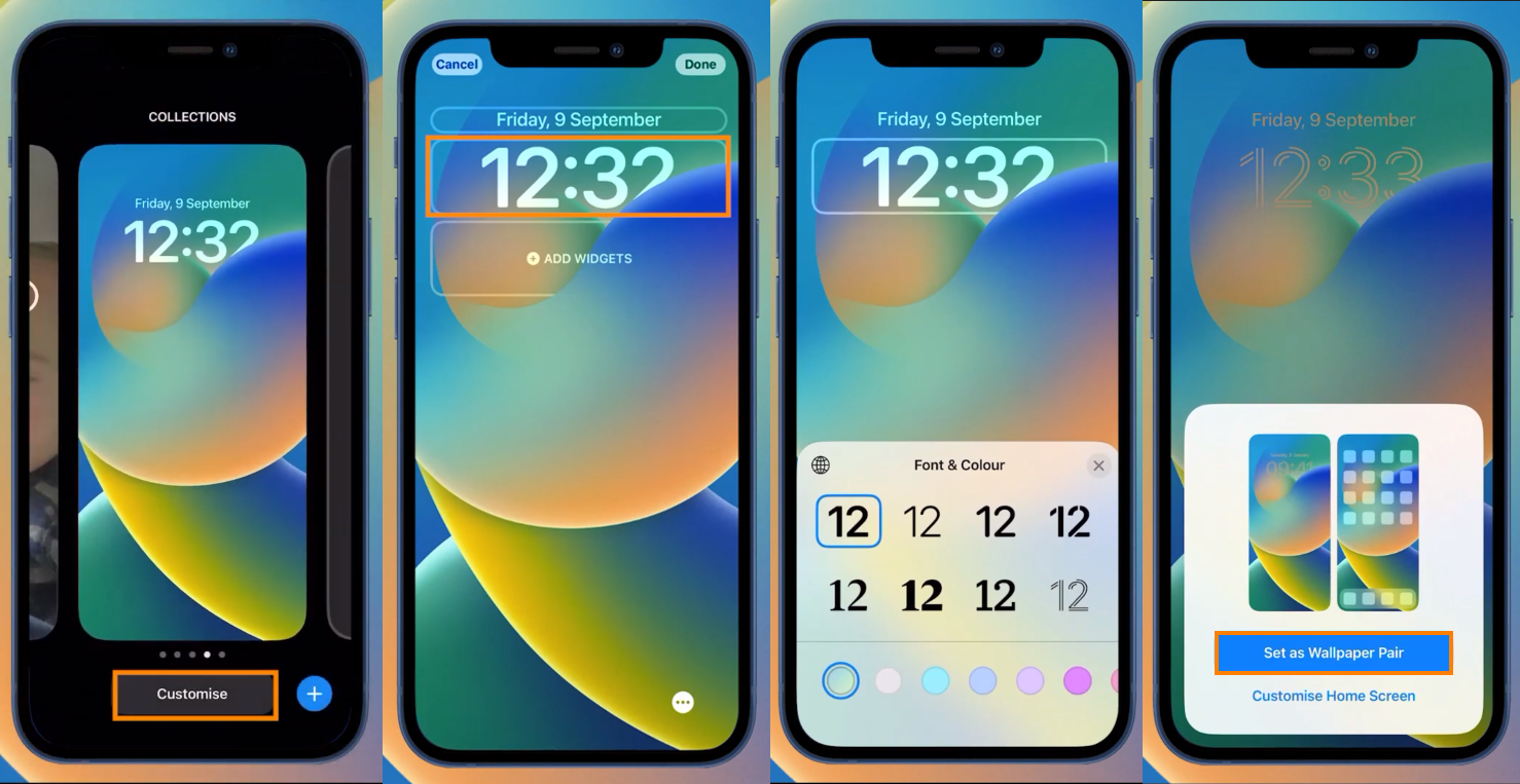 How to customize the Lock Screen clock on iPhone