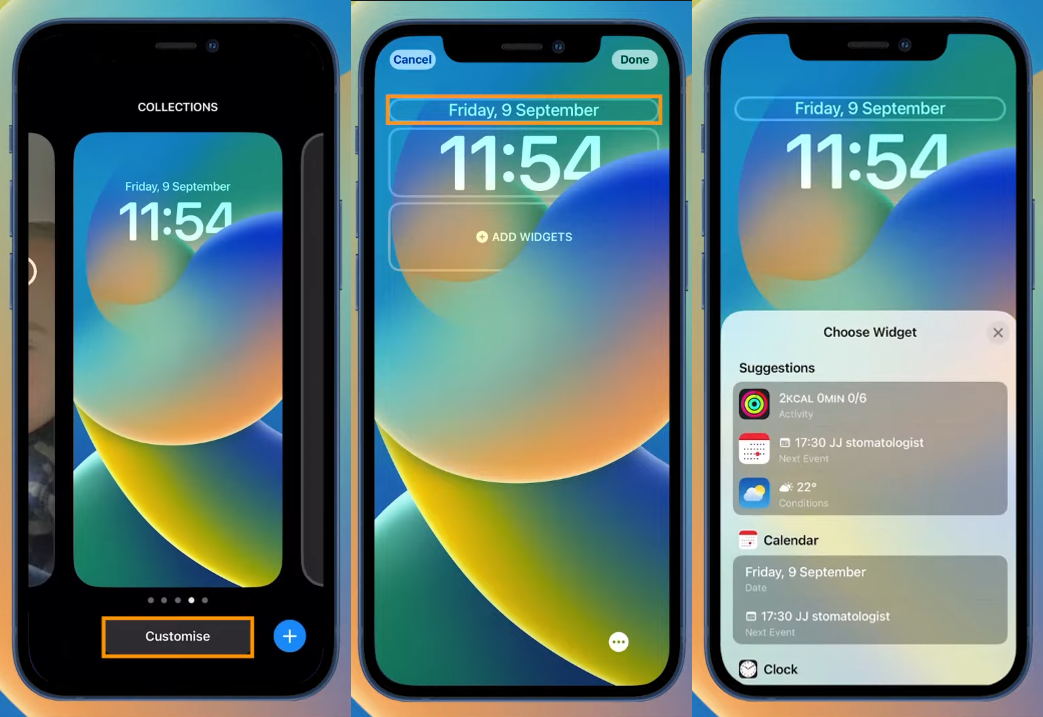 iOS 16 widgets added to iphone lock screen