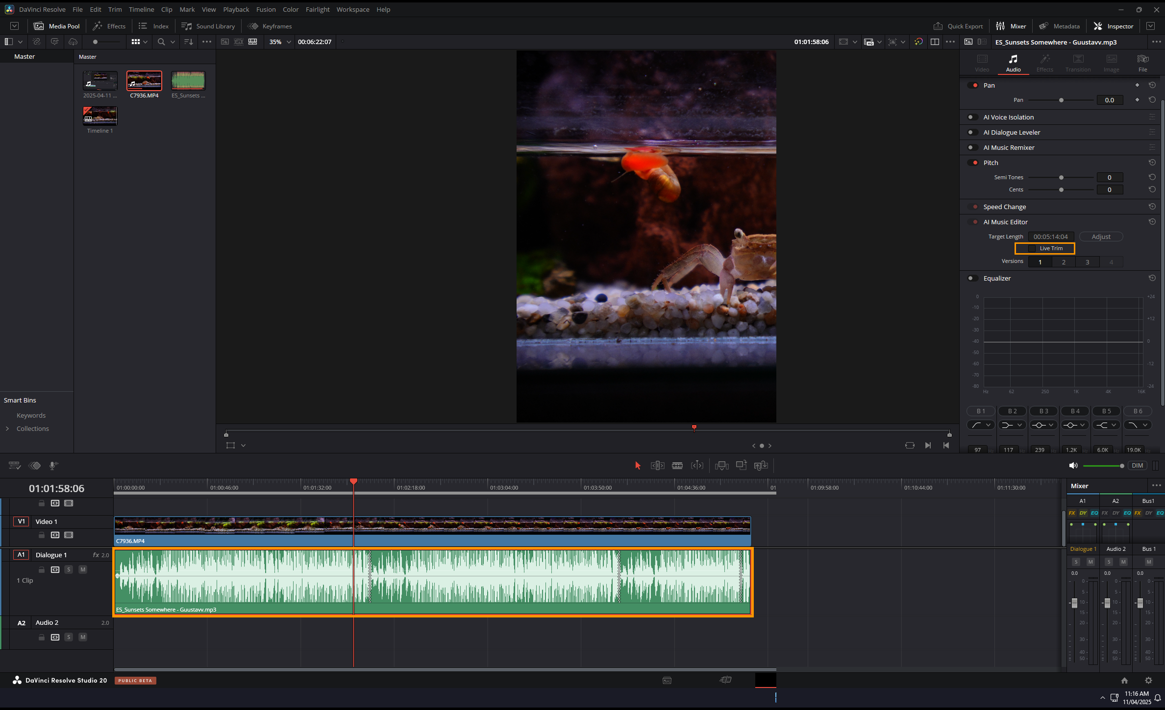 Use the AI Music Retiming Feature in DaVinci Resolve 20