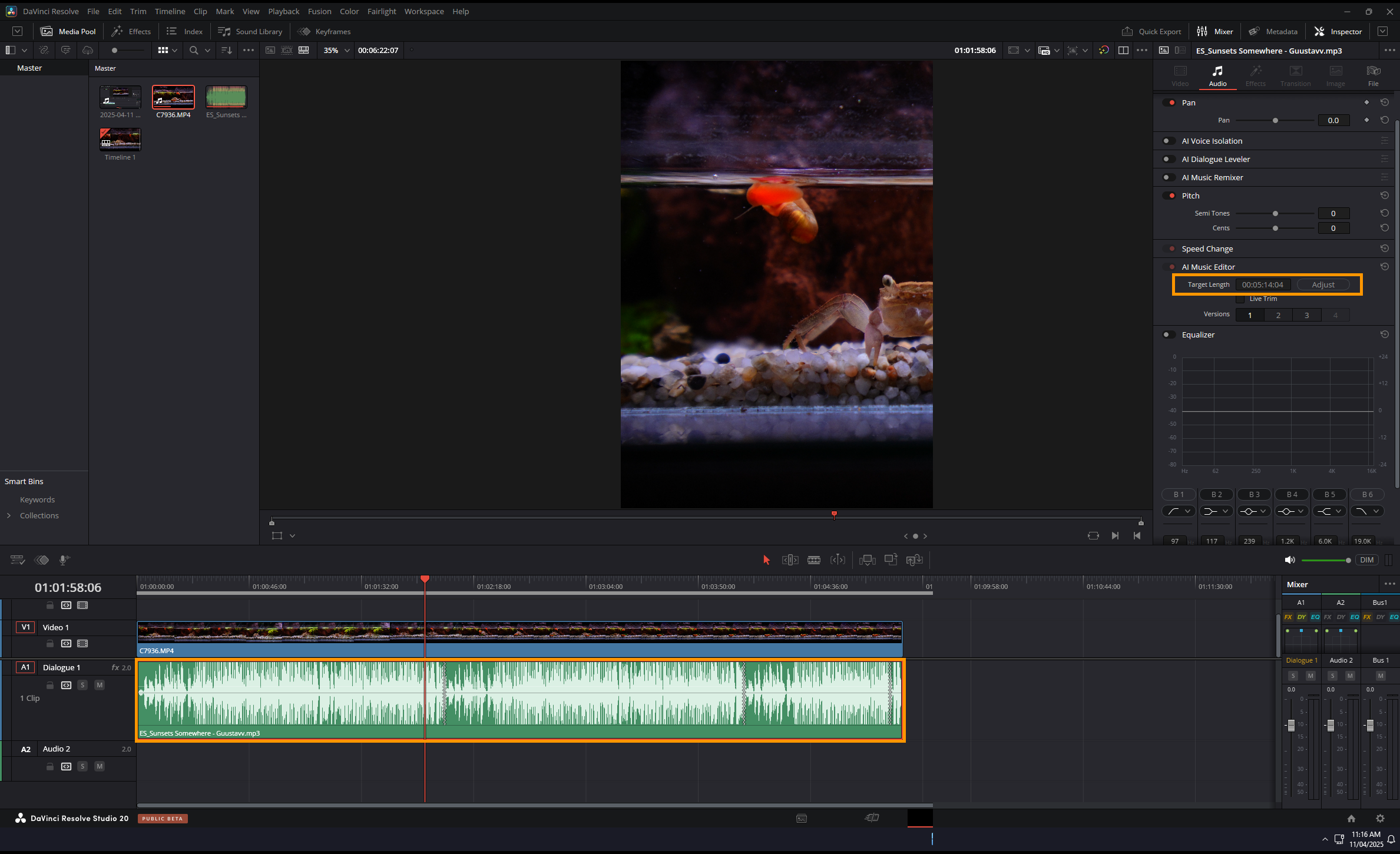 How to Use the AI Music Retiming Feature in DaVinci Resolve 20