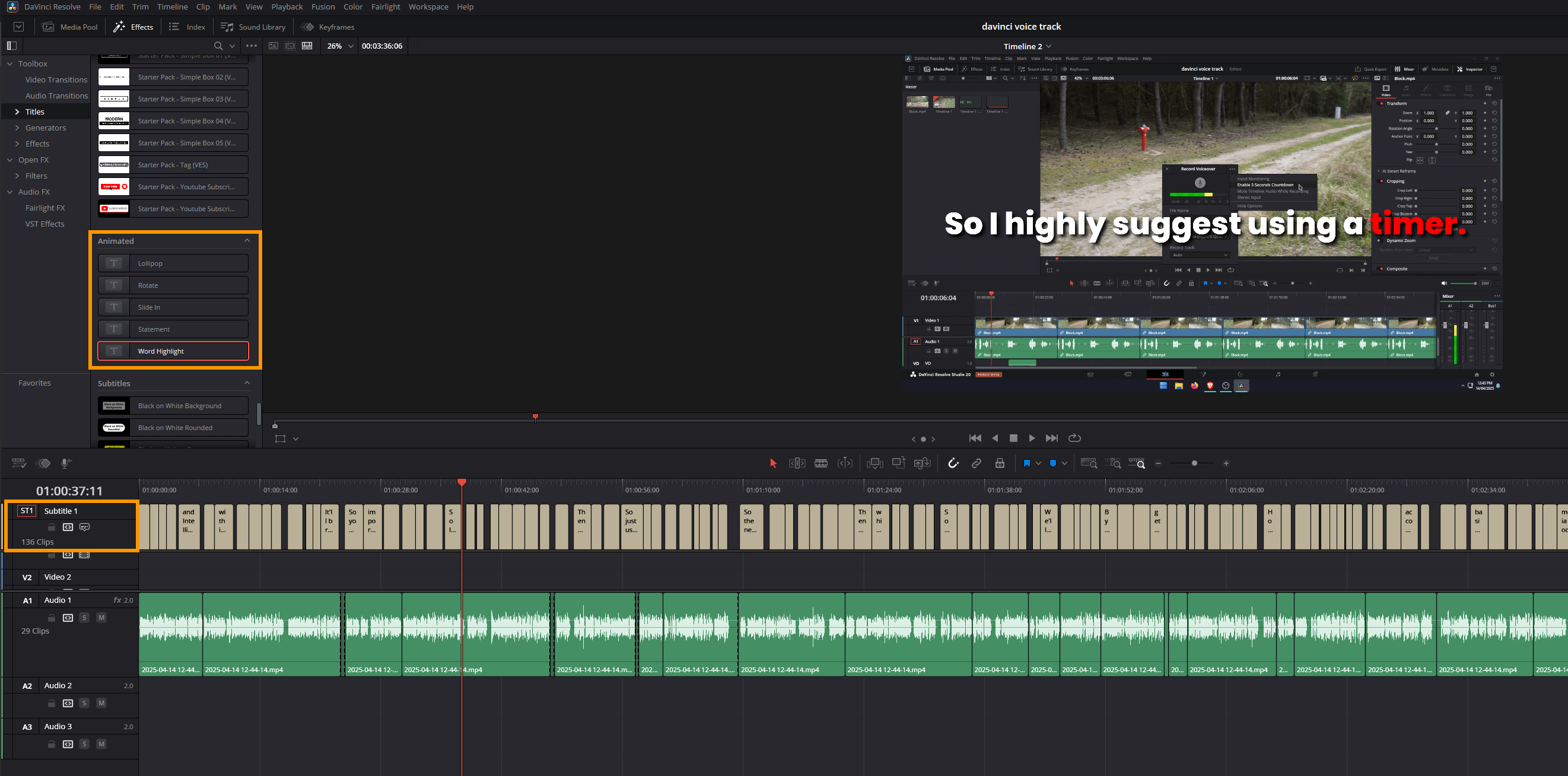 How to Create Animated Subtitles in DaVinci Resolve