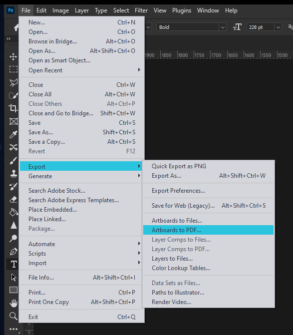 How to Export Artboards in Adobe Photoshop as Multi Page PDF Files