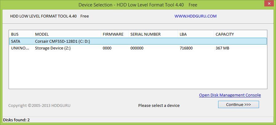 Hdd llf level format tool