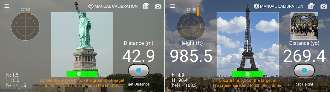 how to find out distances between objects using android
