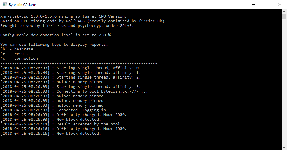 set up guide for cpu mining bytecoin