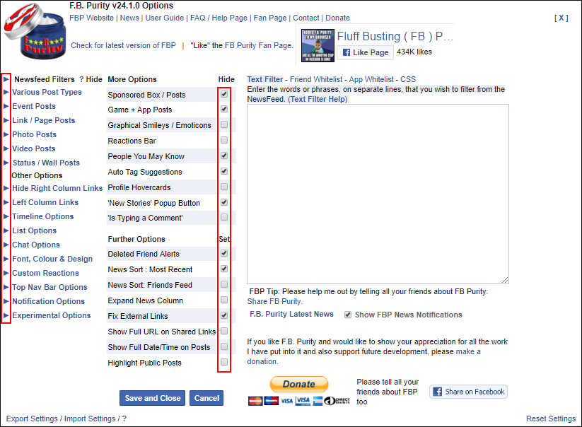 how to filter and block content on facebook