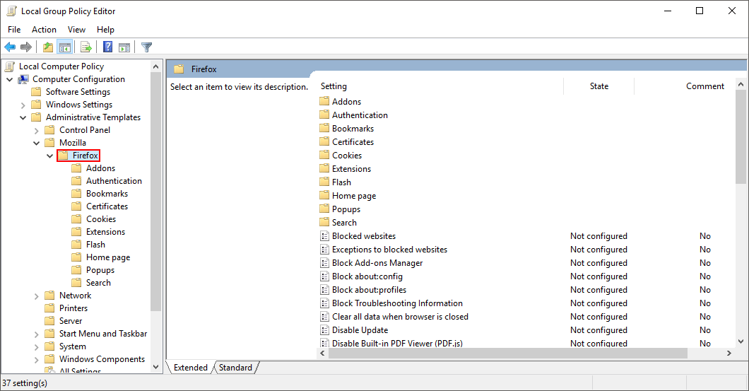 how do you add group policy to firefox