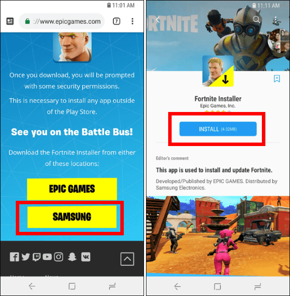 how to get fortnite mobile on samsungs
