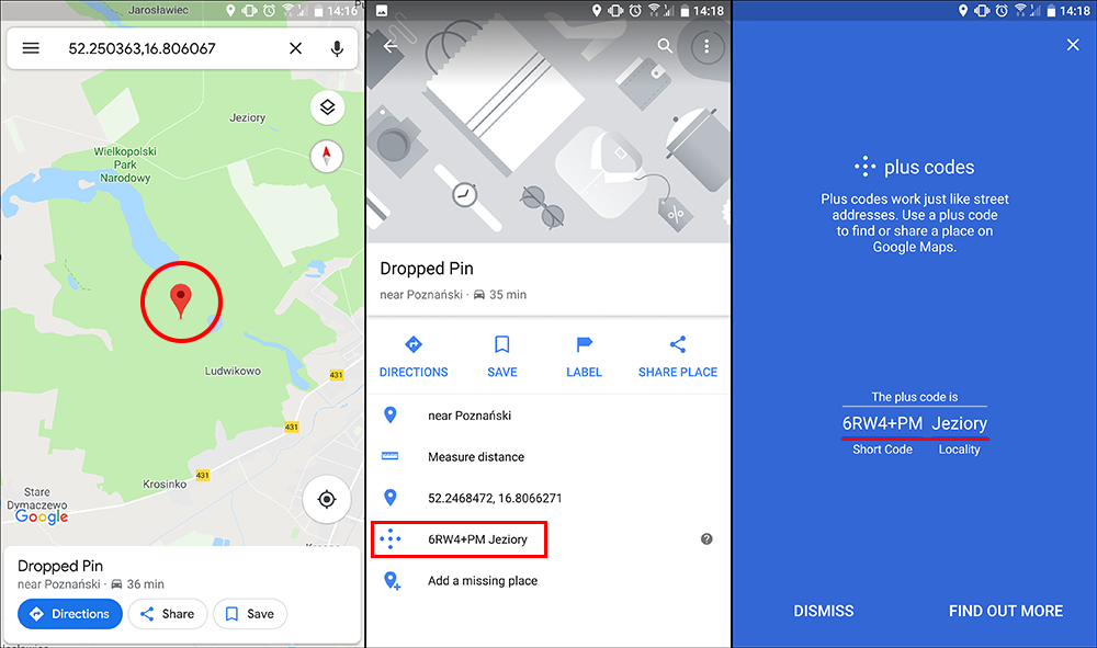how to use Google Maps Plus Codes