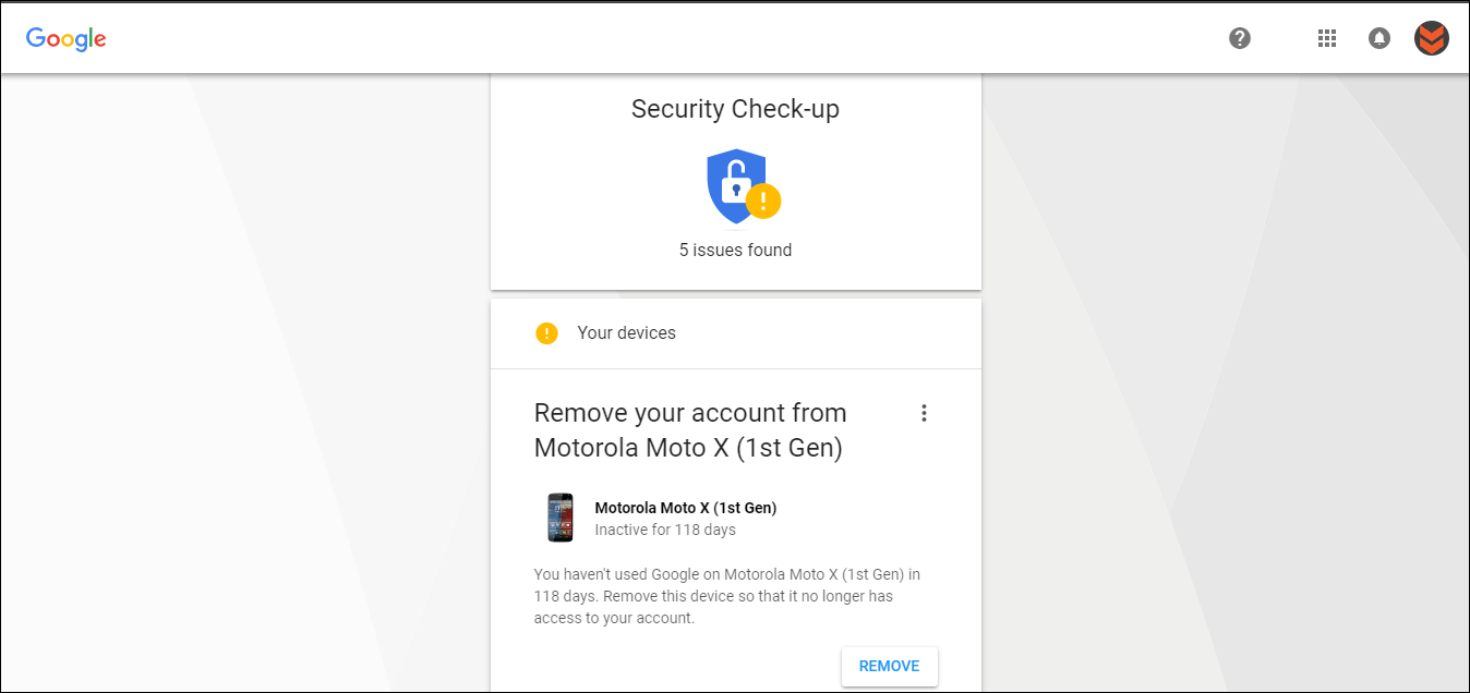 how to use googles security check up tool
