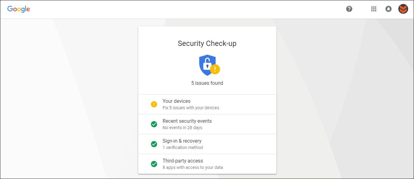 how do you find the google security checkup tool
