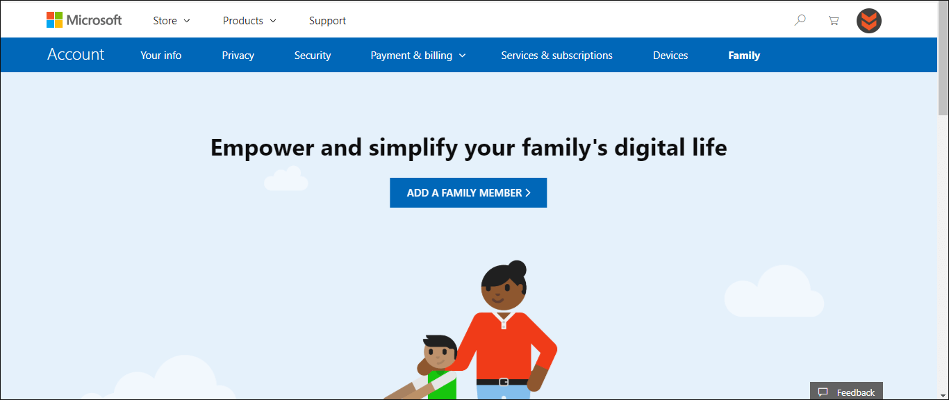 how to add a child to your your microsoft account