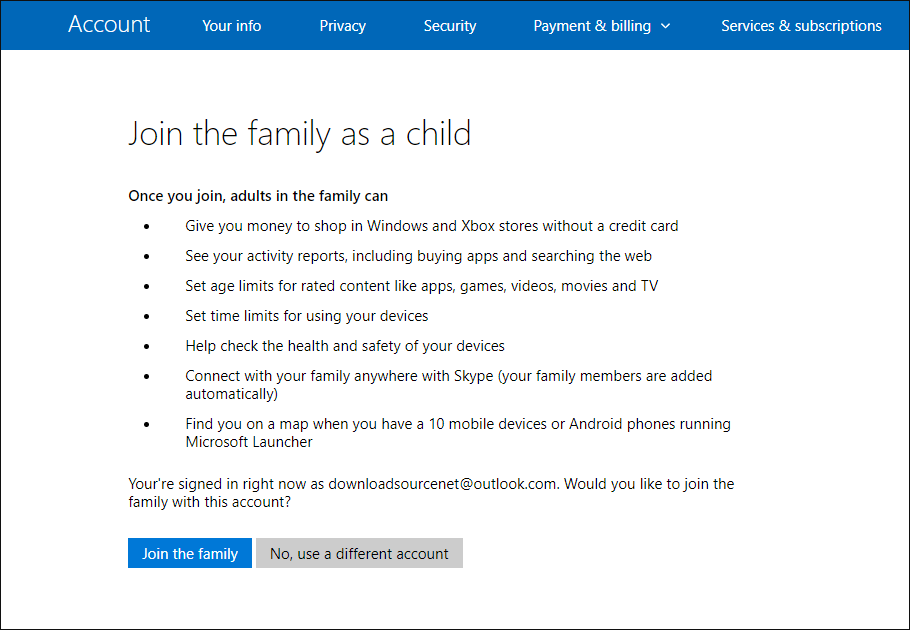 how to add tracking to your childs microsoft account