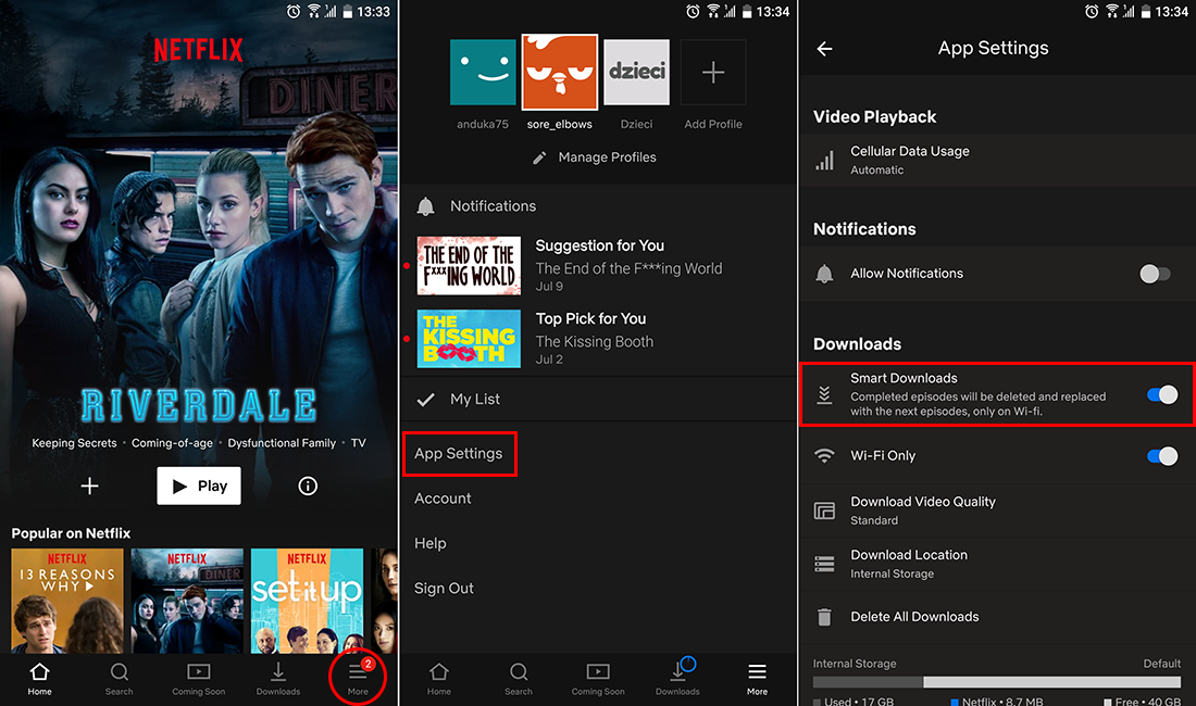 how do you use netflix smart downloads on ios