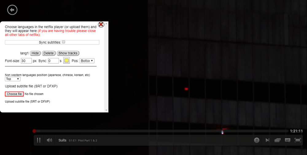 add subtitles to netflix 