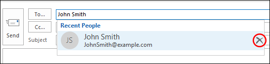 can you turn off address suggestions in outlook
