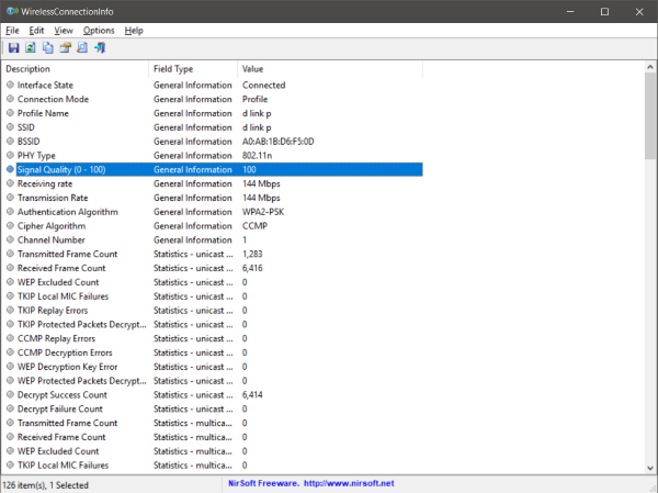 how do you view wifi signal strength as a percentage on windows