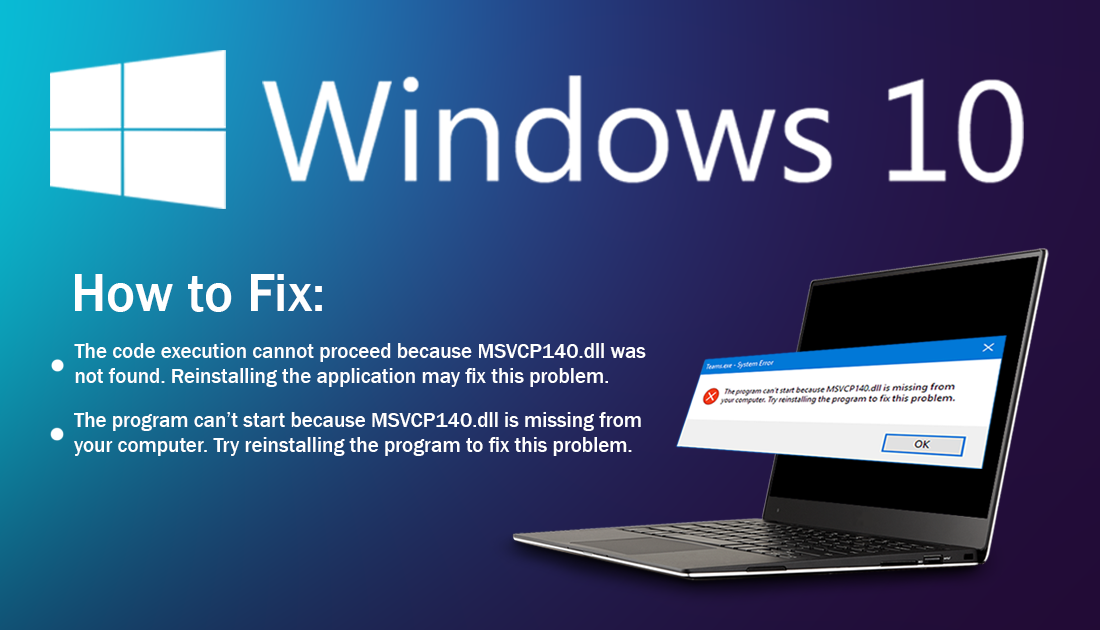 Fix Bad Image Msvcp140 Dll Not Designed To Run On Windows