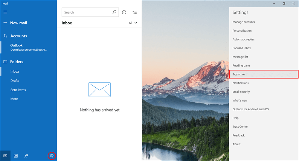 how to remove the windows mail app default signature