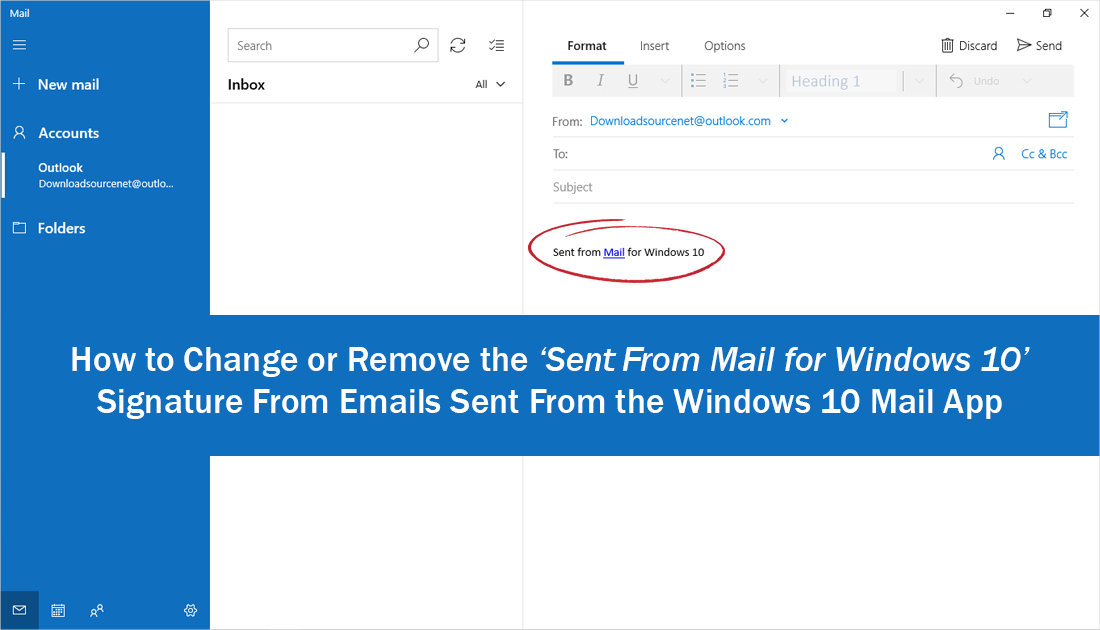 how to change the windows mail app signature