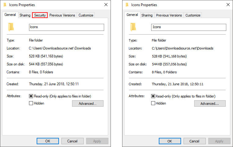how to hide the security tab on all folders on windows
