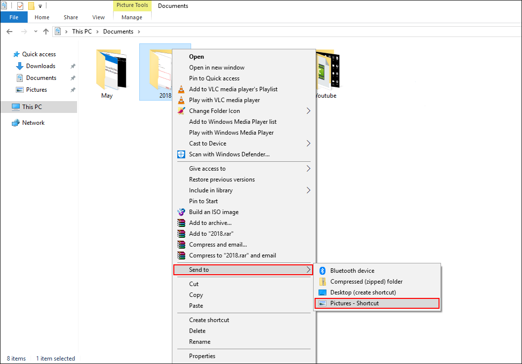 how to add folders to the windows 10 sent to menu