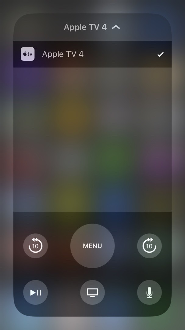 setup apple tv in control center ios 11
