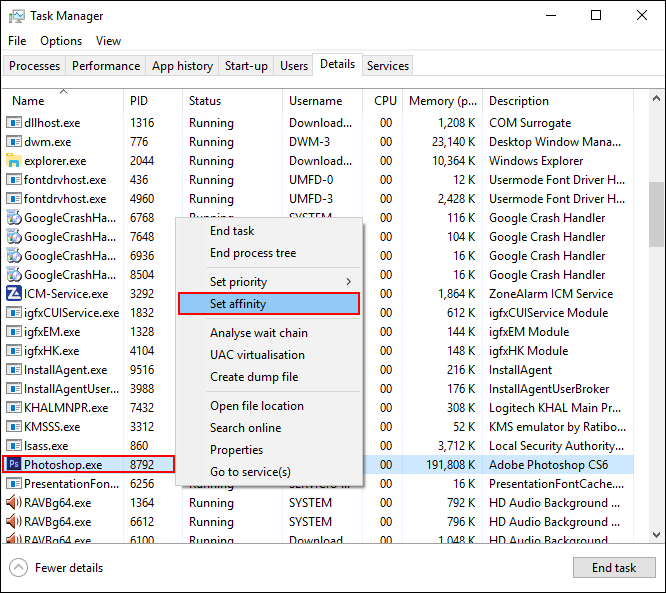 how to manually set cpu cores for programs in windows